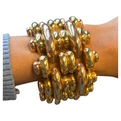 Issac Nussbaum Or jaune et or rose 18K  Bracelet à maillons imbriqués