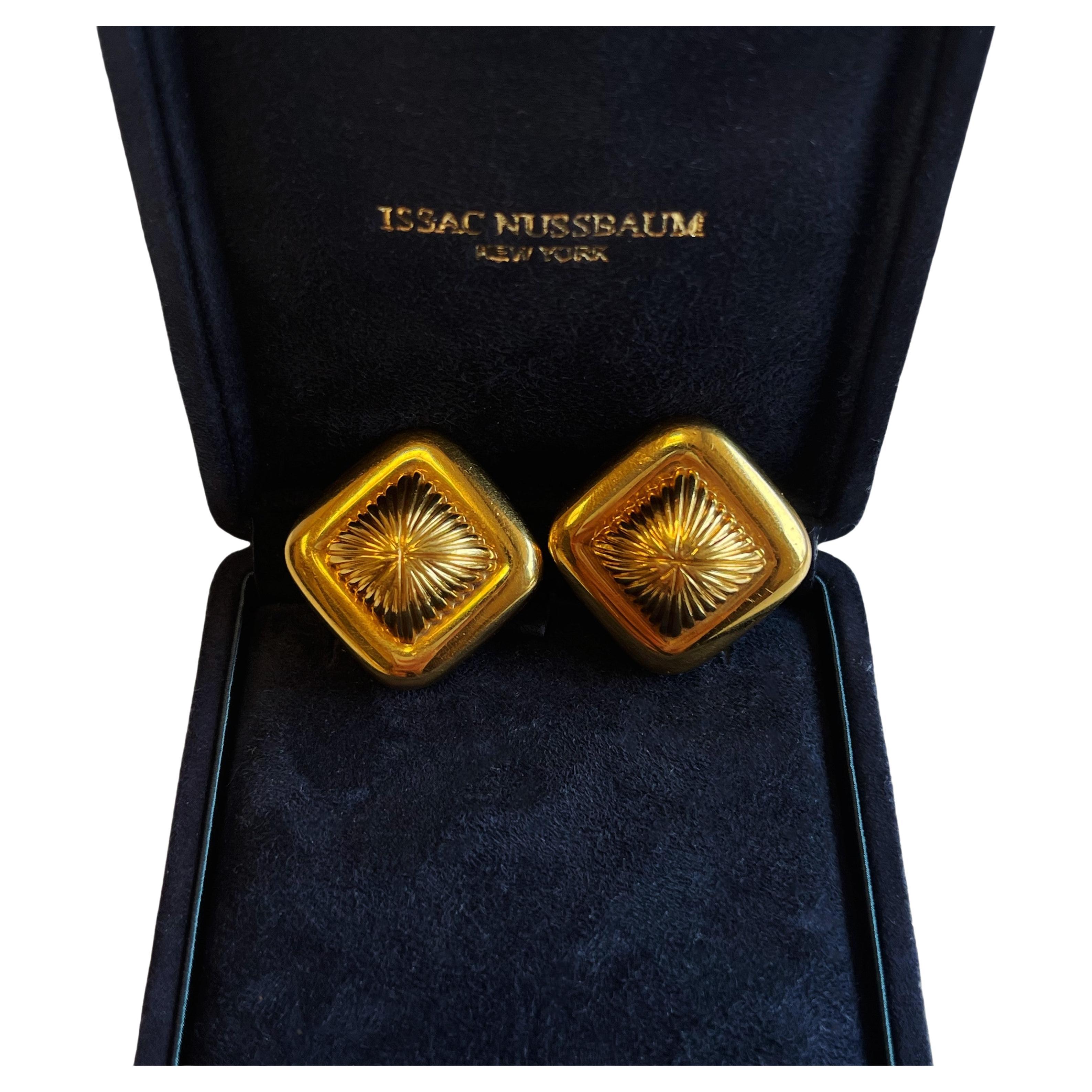 Issac Nussbaum 18k Yellow Gold Earing For Sale