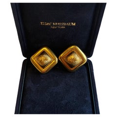 Vintage Issac Nussbaum 18k Yellow Gold Earing
