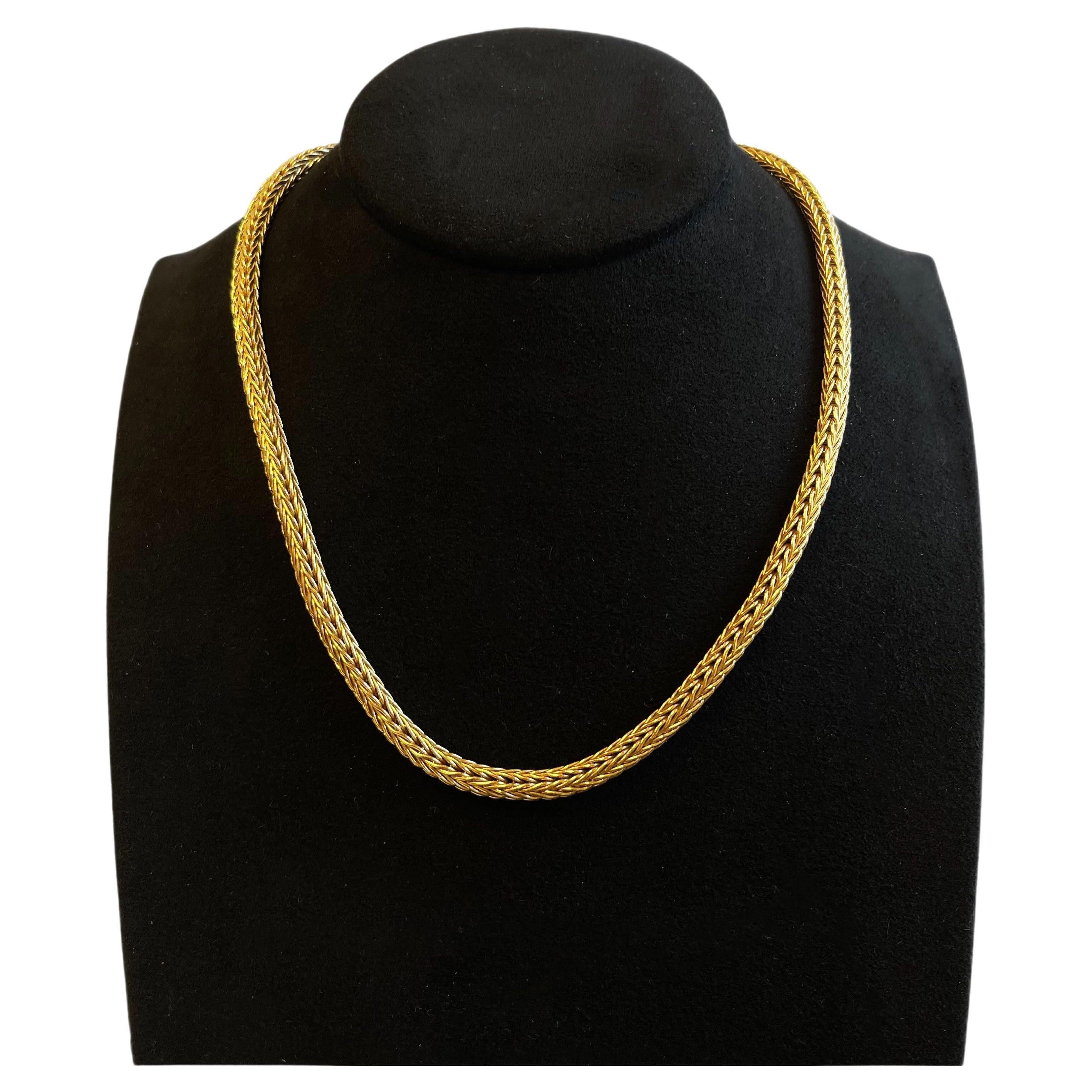 Issac Nussbaum 18k Yellow Gold Foxtail Necklace For Sale