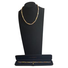 Retro Issac Nussbaum 18k Yellow Gold Necklace and Bracelet