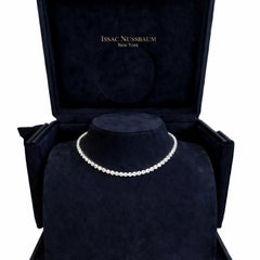 Issac Nussbaum 18K YG 16.03 Carat Round Tennis Diamond Necklace.