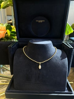 Issac Nussbaum 18K YG 2.75 Carat Marquise Diamond Beaded Necklace