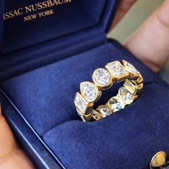 Issac Nussbaum 18K YG 6.00 Carat Mixed Shape Diamond Eternity Band Ring