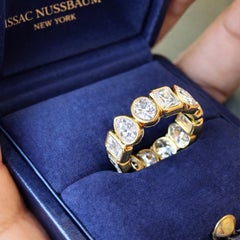 Issac Nussbaum 18K YG 6.00 Carat Mixed Shape Diamond Eternity Band Ring