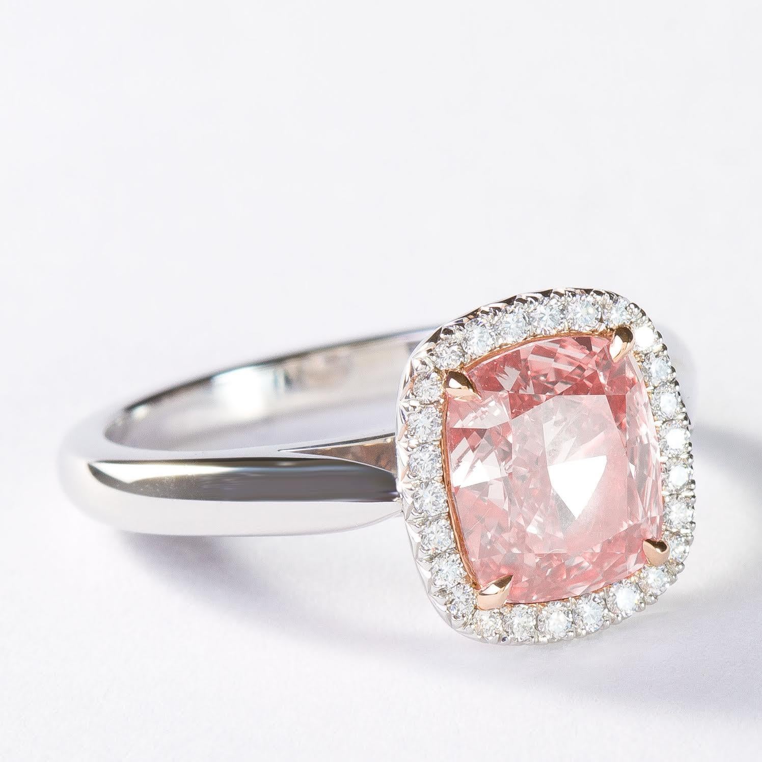 Verlobungsring mit 2,02 Karat rosa Diamanten von Issac Nussbaum (Moderne) im Angebot