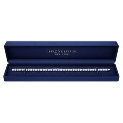 Bracciale tennis in platino con diamanti taglio rotondo da 21,90 carati