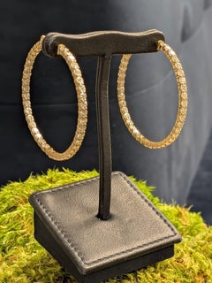 Orecchini a cerchio con diamanti a taglio brillante da 8,00 carati di Issac Nussbaum