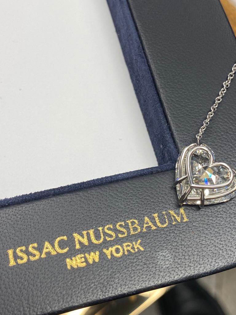 Issac Nussbaum GIA Certified 10.01 Carat Heart Shape Diamond Pendant Necklace In New Condition In New York, NY