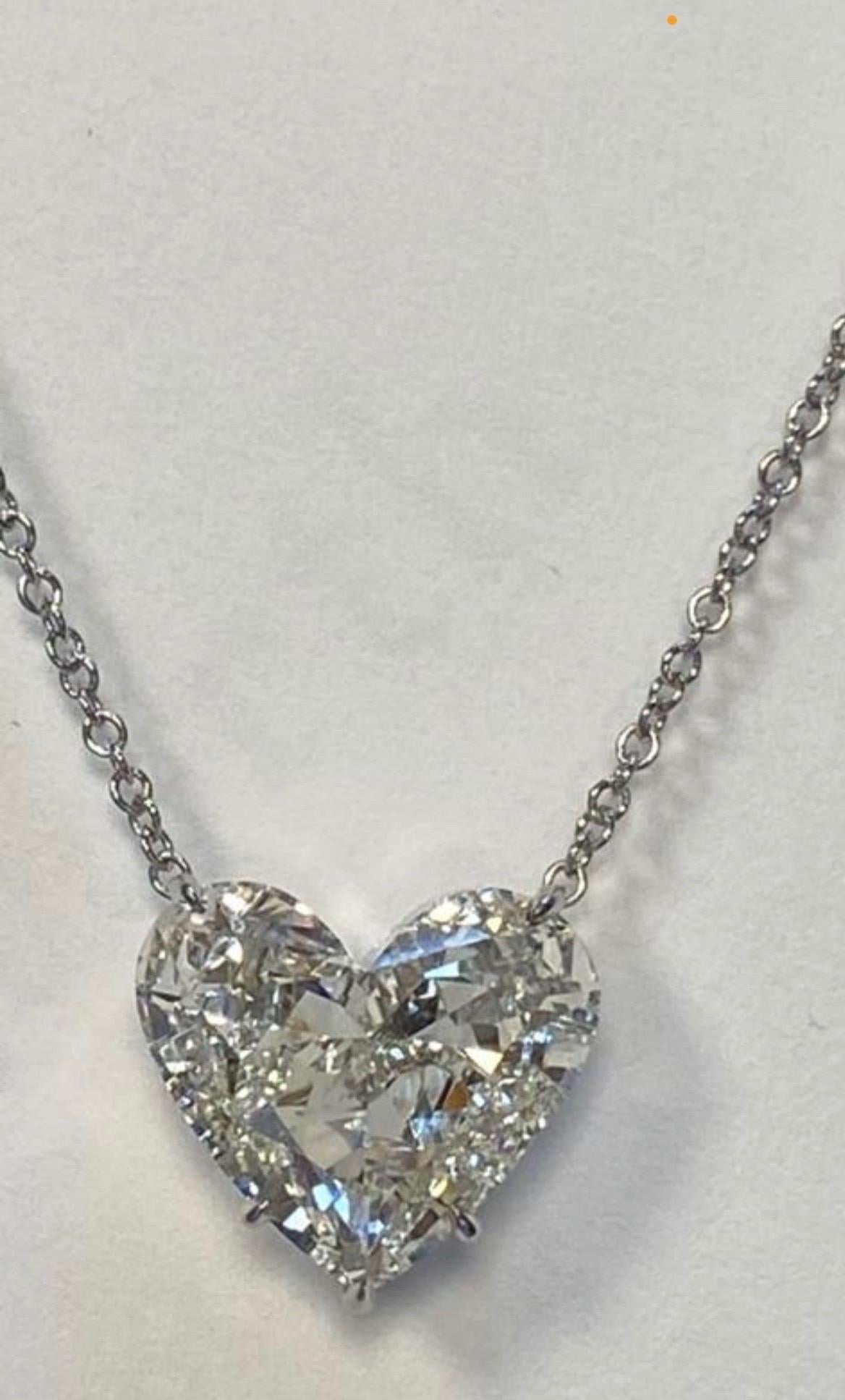 Women's or Men's Issac Nussbaum GIA Certified 10.01 Carat Heart Shape Diamond Pendant Necklace