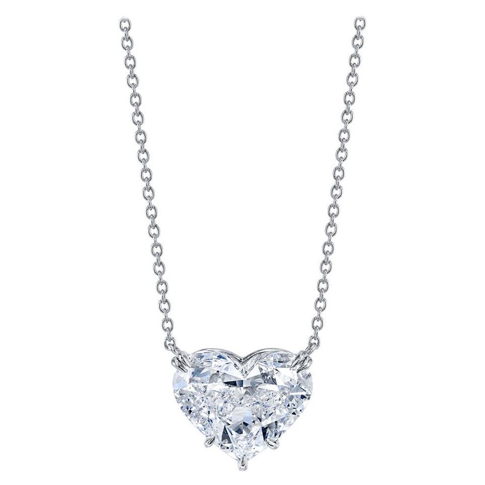 Issac Nussbaum GIA Certified 10.01 Carat Heart Shape Diamond Pendant Necklace