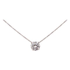 ISSAC NUSSBAUM GIA Certified 1.01 Carat Round Cut Diamond Pendant Necklace