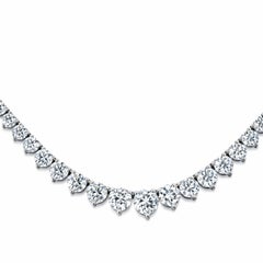 Issac Nussbaum GIA Certified 10.71 Carat Diamond Graduated Riviera Necklace