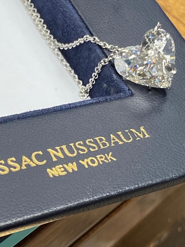 Issac Nussbaum GIA Certified 10.76 Carat Heart Shape Diamond Pendant Necklace In New Condition For Sale In New York, NY