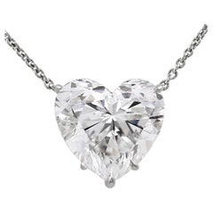 Issac Nussbaum GIA Certified 10.76 Carat Heart Shape Diamond Pendant Necklace