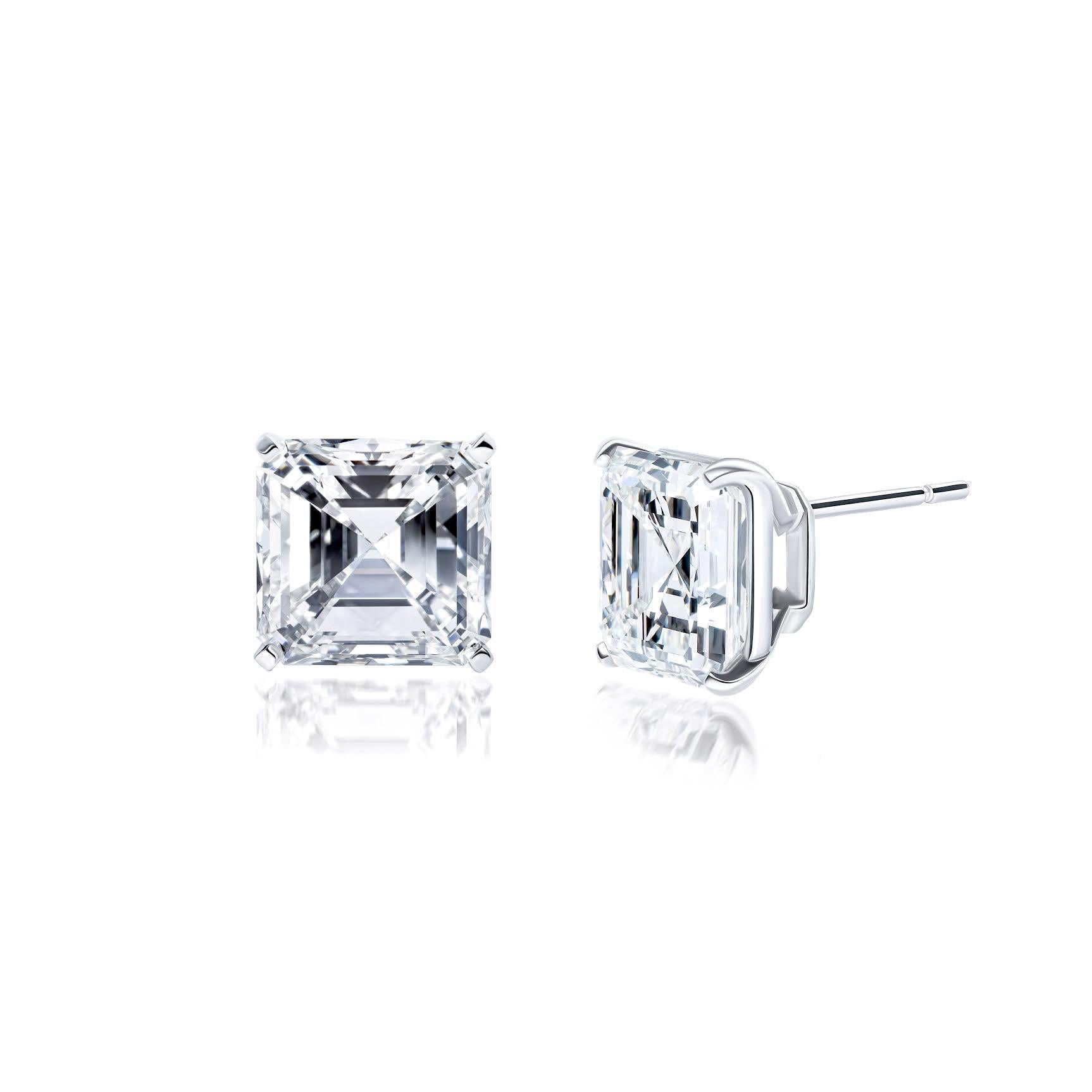 Issac Nussbaum GIA Certified 11.53 Carat Asscher Cut Diamond Stud Earrings In New Condition In New York, NY