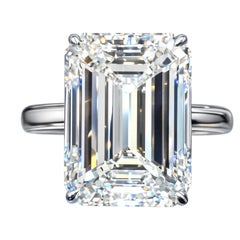 Issac Nussbaum GIA Certified 12.27 Carat Emerald Cut Diamond Ring