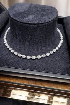 Issac Nussbaum GIA zertifiziert 18K Weißgold 32,33 Karat Diamant-Halskette