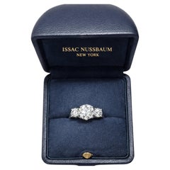 Issac Nussbaum GIA Certified 3 Stone Diamond Ring