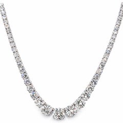 Issac Nussbaum GIA Certified 30 Carat Diamond Graduated Riviera Necklace