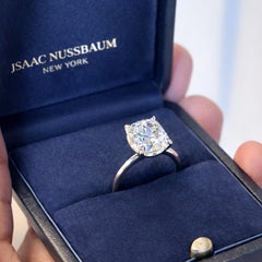 Issac Nussbaum Verlobungsring mit GIA-zertifiziertem 5,02 Karat Diamant im Kissenschliff