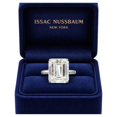 Issac Nussbaum GIA Certified 5.73 Carat Emerald Cut Diamond Ring