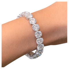 Issac Nussbaum Pulsera de tenis de diamantes con certificado GIA