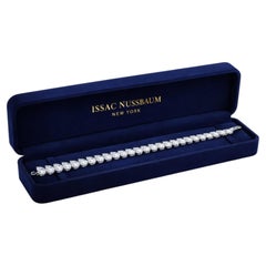 Issac Nussbaum Platine certifié GIA 23.74 Carats Diamant Bracelet Tennis Poire