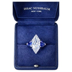 Issac Nussbaum Anillo de compromiso marquesa 5,25 en platino con certificado GIA