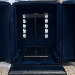 Issac Nussbaum GIA Certified Platinum Pear Shape Diamond Dangle Earrings