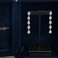 Issac Nussbaum GIA Certified Platinum Pear Shape Diamond Dangle Earrings
