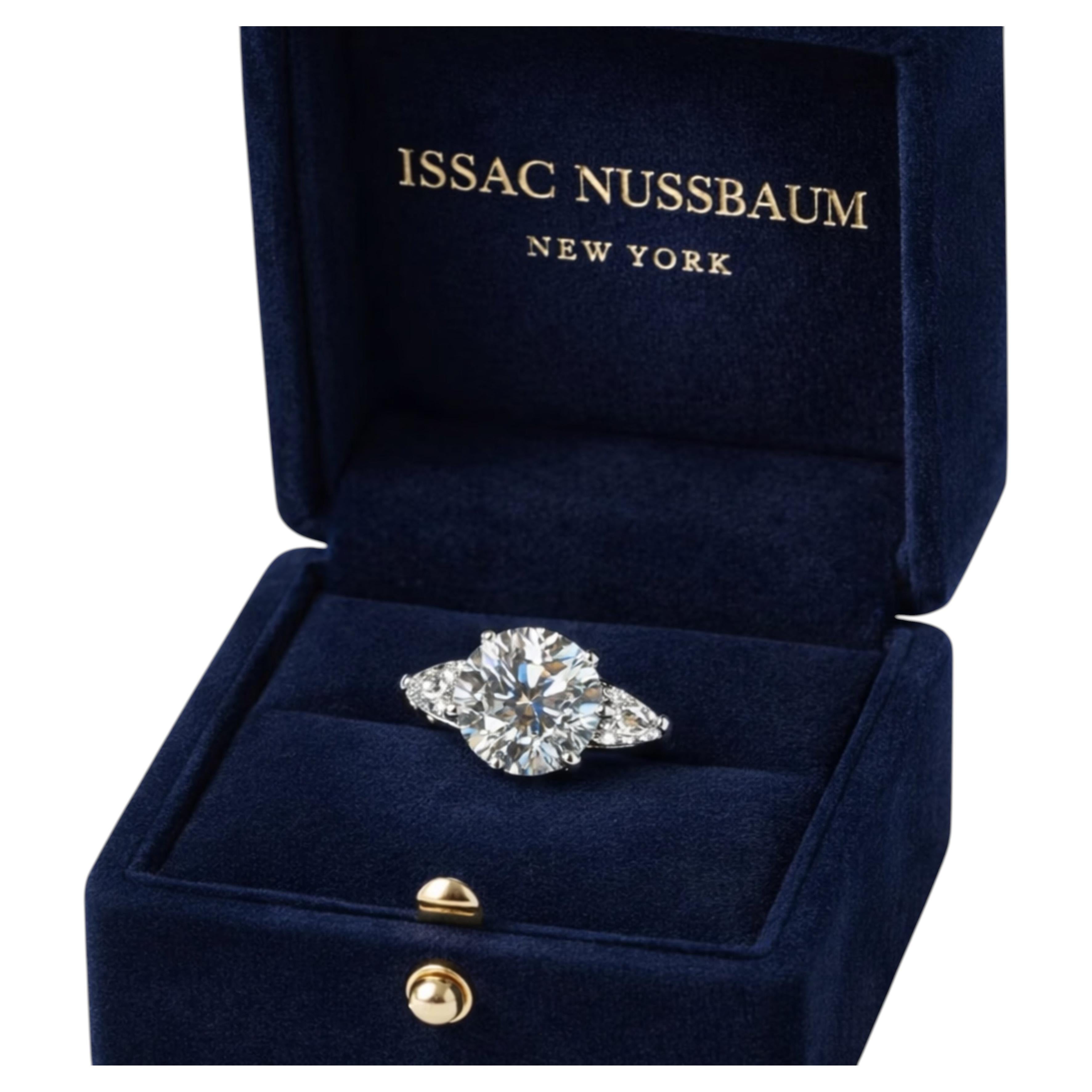 Issac Nussbaum Bague à diamant taille ronde certifiée GIA