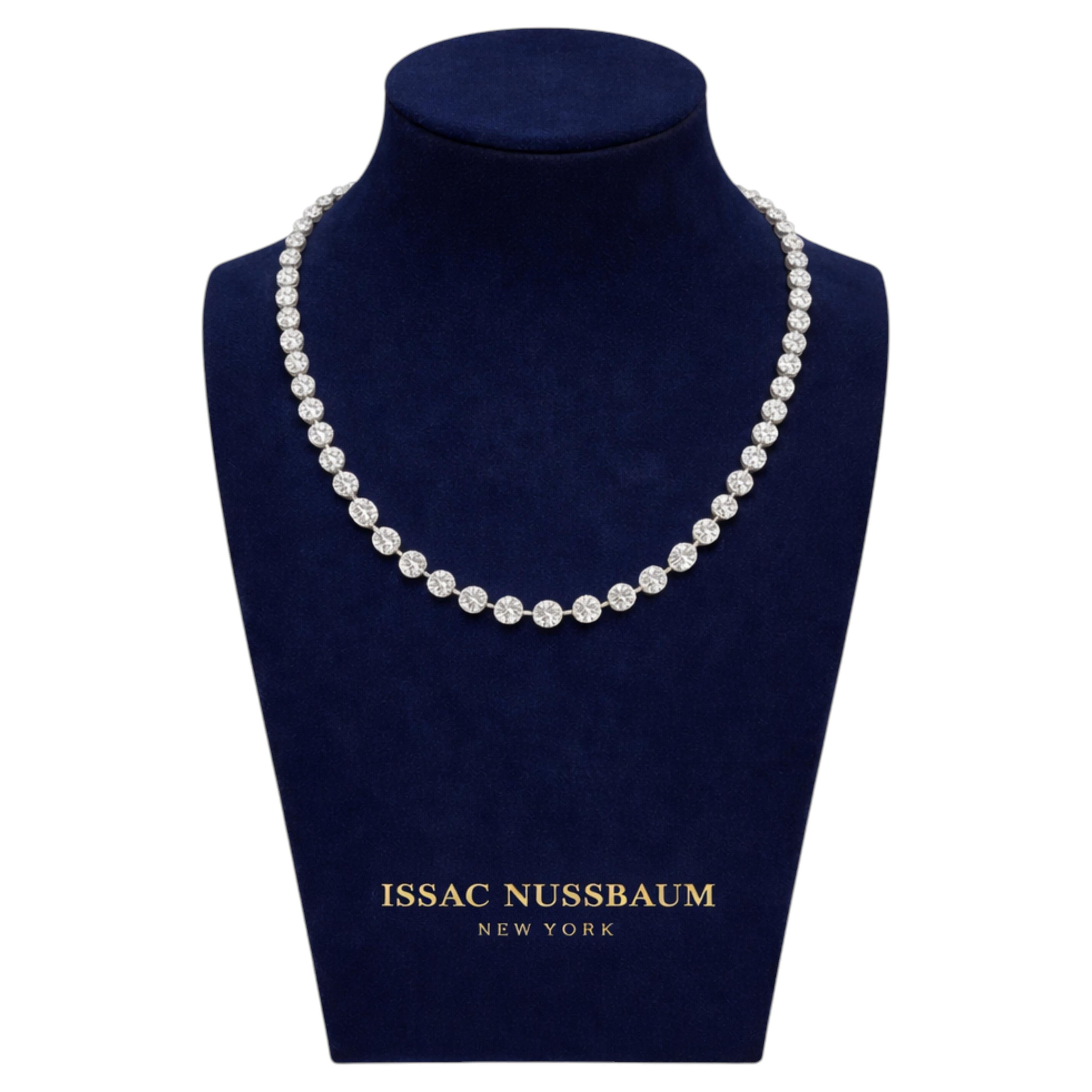 Issac Nussbaum Multi-Directional Diamond Tennis Necklace For Sale