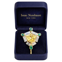 Issac Nussbaum Natural GIA Fancy Intense Yellow Kite 2.39Carat Jeweled Stick Pin