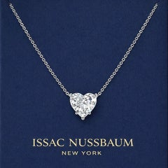 ISSAC NUSSBAUM NEW YORK 1.50 Carat Heart Shape Diamond Pendant Necklace