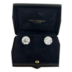 Issac Nussbaum Platinum Martini Set Natural Round Diamond Earrings