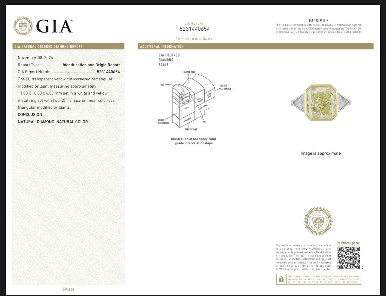 Issac Nussbuam Verlobungsring, GIA-zertifizierter 7,28 Karat natürlicher gelber natürlicher gelber Diamant Damen im Angebot