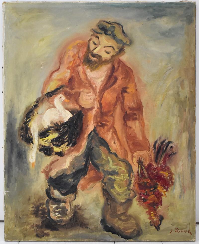  Poultry Seller - Jewish School of Paris - Painting by Issachar Ryback