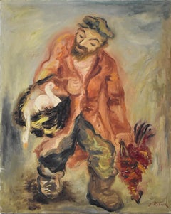 Poultry Seller - Oil Painting, Russian, Jewish, School of Paris