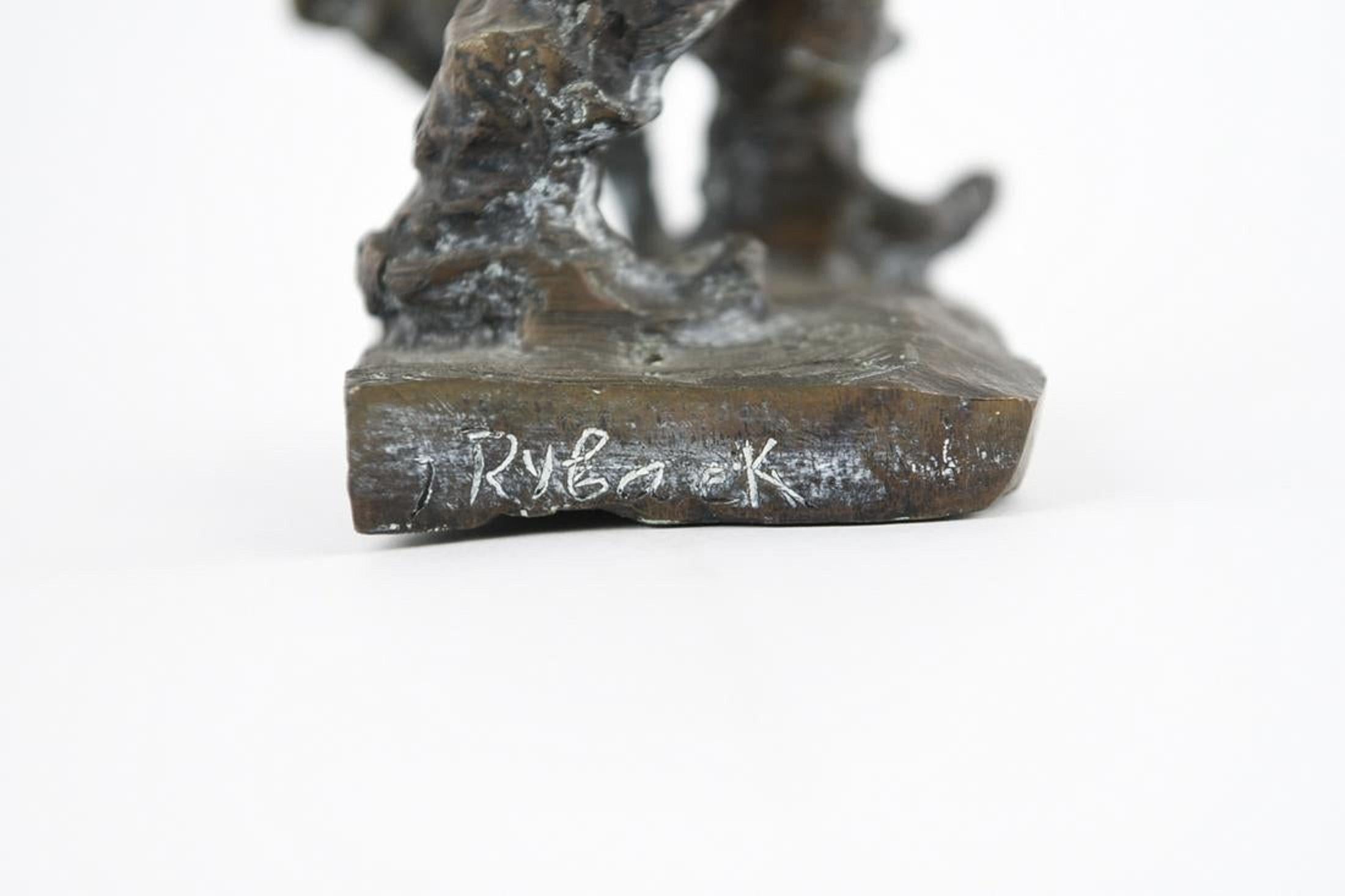 Bronze Judaica Expressionistische Skulptur Russische jüdische Shtetl Gänseblümchen-Peddler aus Bronze (Expressionismus), Sculpture, von Issachar Ryback