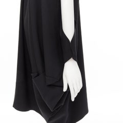 ISSEY MIYAKE 132 5. black polyester draped one shoulder dress JP3 L