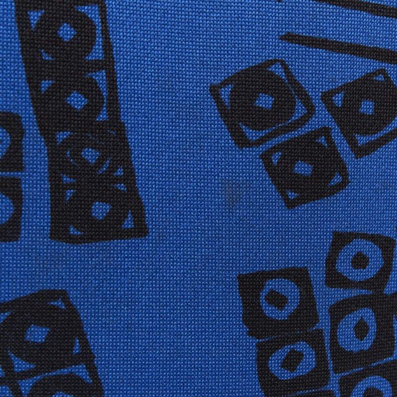 ISSEY MIYAKE 1980er Jahre Vintage Rollkragenpullover mit blau-schwarzem Illustrationendruck M im Angebot 5
