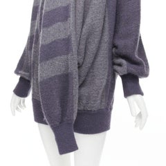 M-One Miyake 1980's Vintage deconstructed 3 sleeves striped sweater dress M Rare