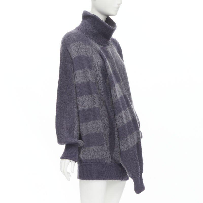 Women's ISSEY MIYAKE 1980's Vintage deconstructed 3 sleeves striped sweater dress M Rare For Sale