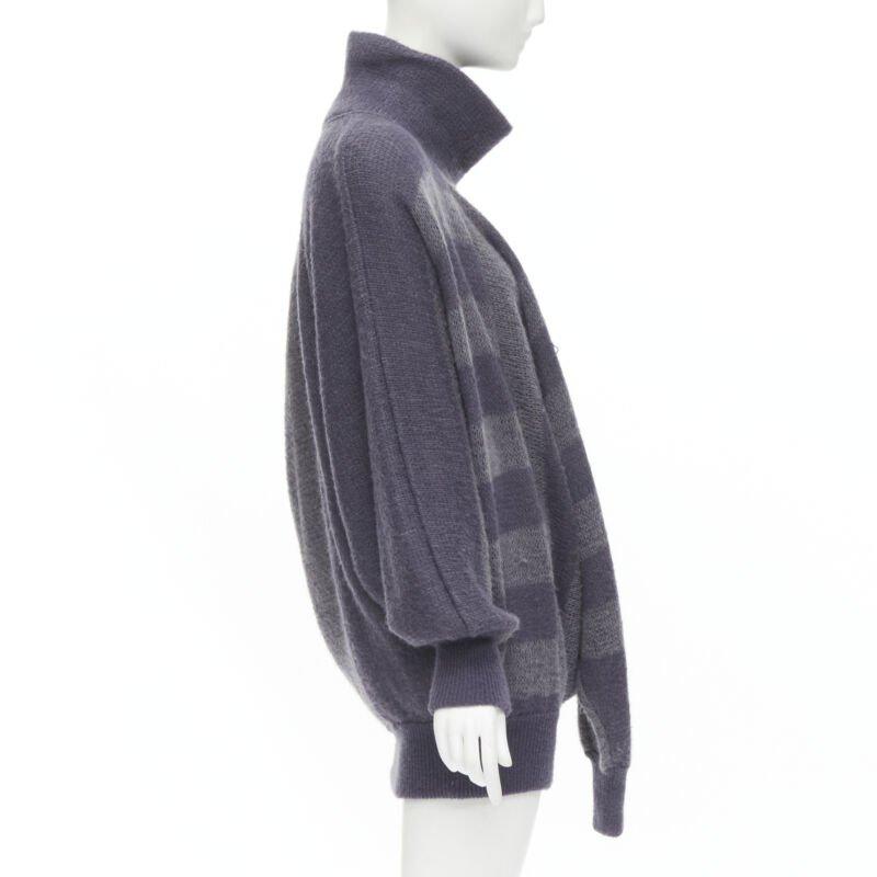 ISSEY MIYAKE 1980's Vintage deconstructed 3 sleeves striped sweater dress M Rare For Sale 1