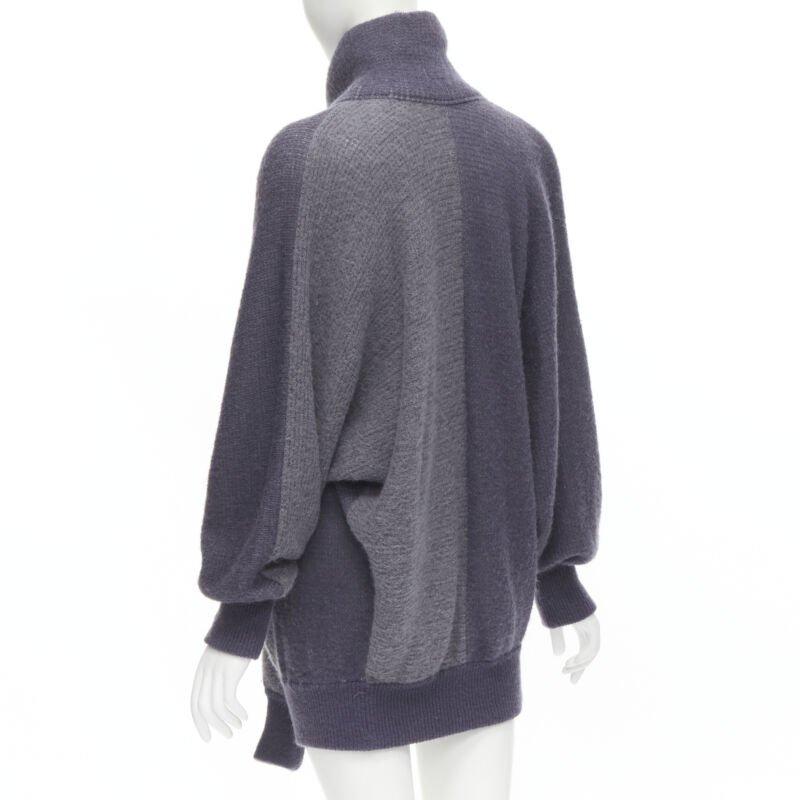 ISSEY MIYAKE 1980's Vintage deconstructed 3 sleeves striped sweater dress M Rare For Sale 3