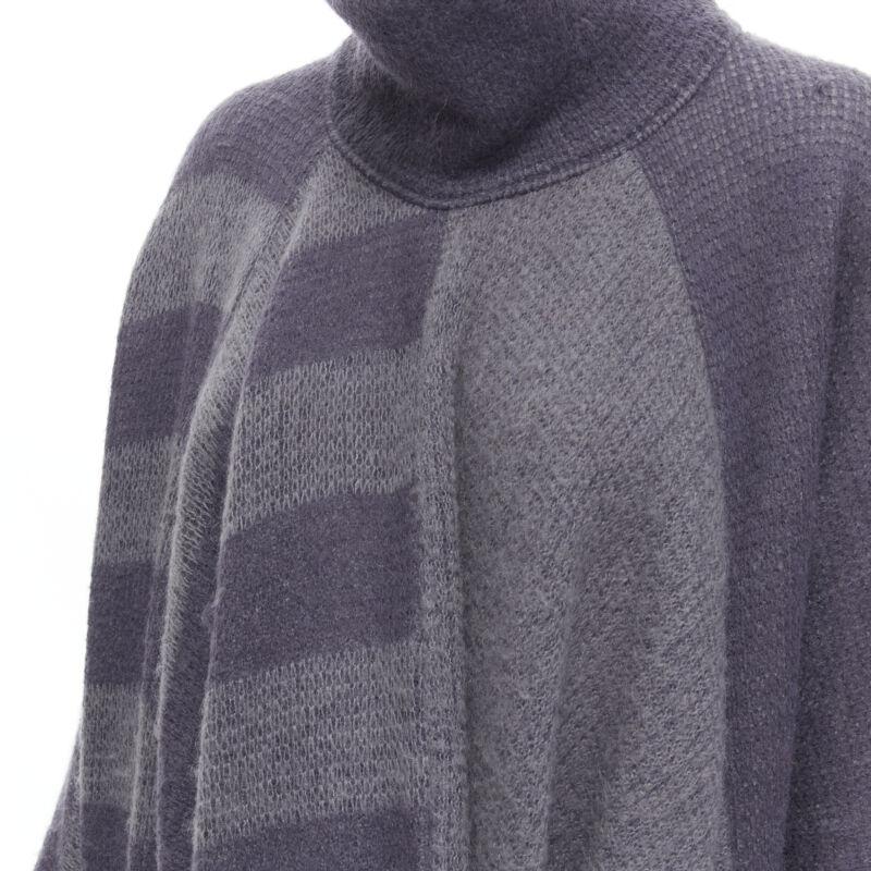 ISSEY MIYAKE 1980's Vintage deconstructed 3 sleeves striped sweater dress M Rare For Sale 4
