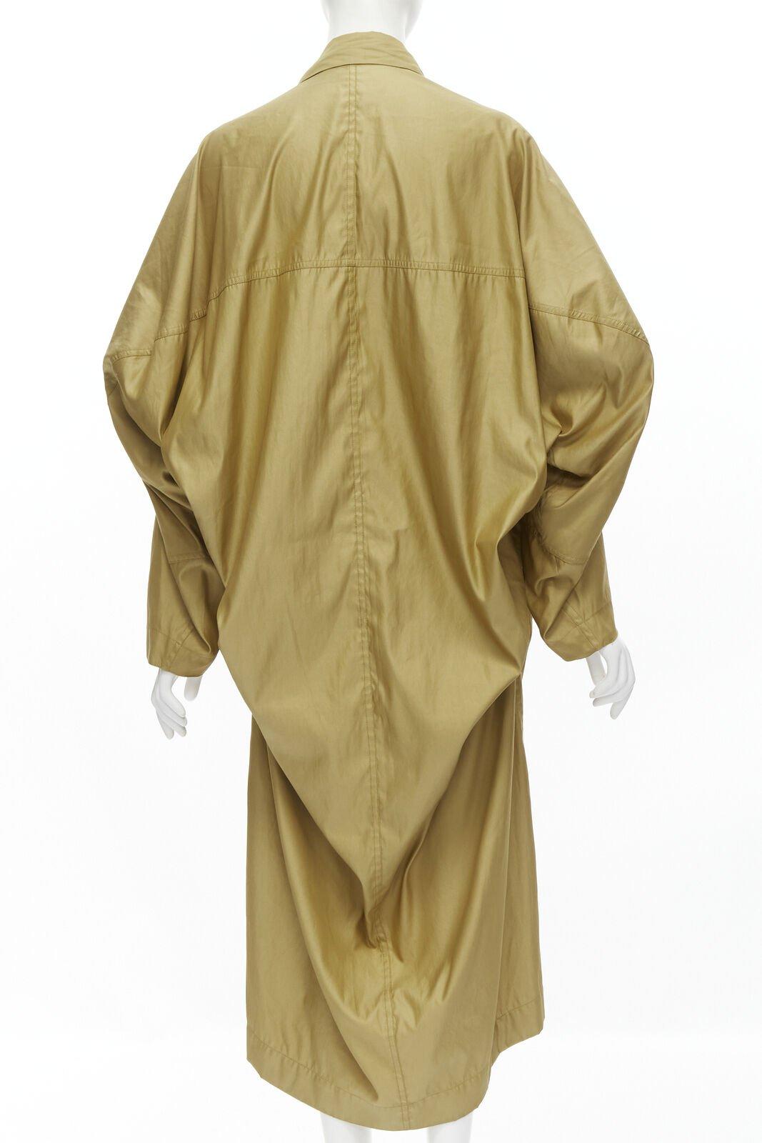 Women's ISSEY MIYAKE 1980's Vintage gold beige parachute draped back trench coat M Rare For Sale