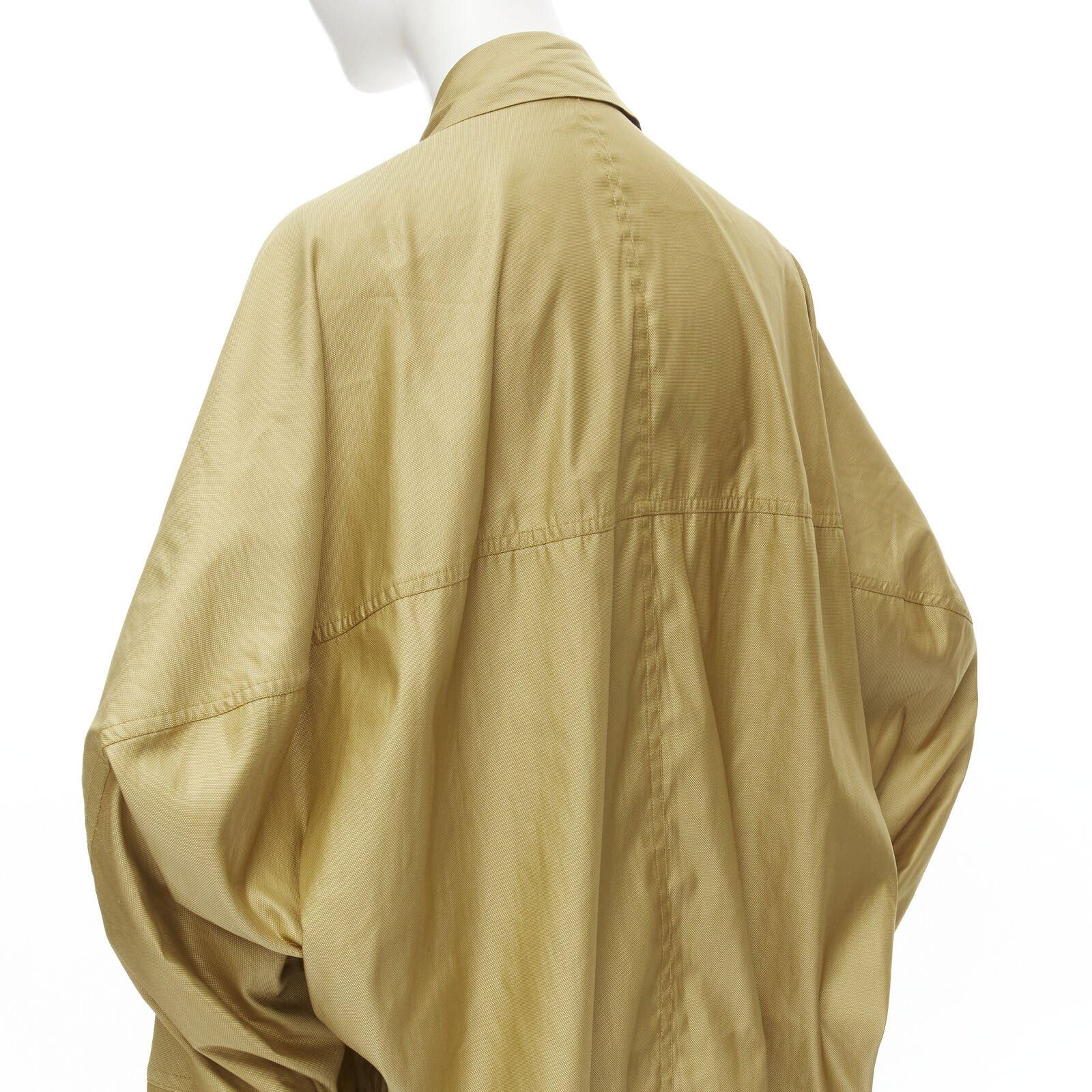 ISSEY MIYAKE 1980's Vintage gold beige parachute draped back trench coat M Rare For Sale 2