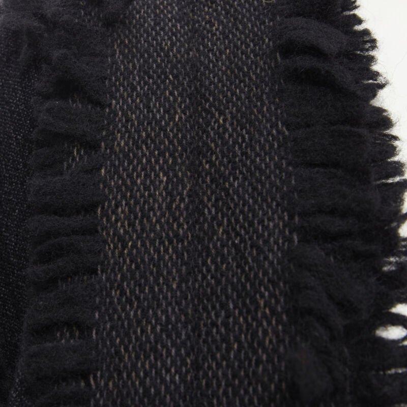 ISSEY MIYAKE 1980's Vintage grey wool fringe oversized wrap Cocoon coat M rare For Sale 5